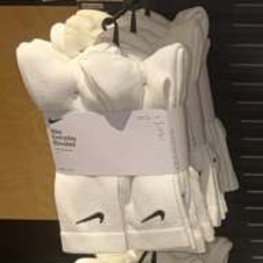 Nike White Crew Socks Multi-Pack with Black Swoosh